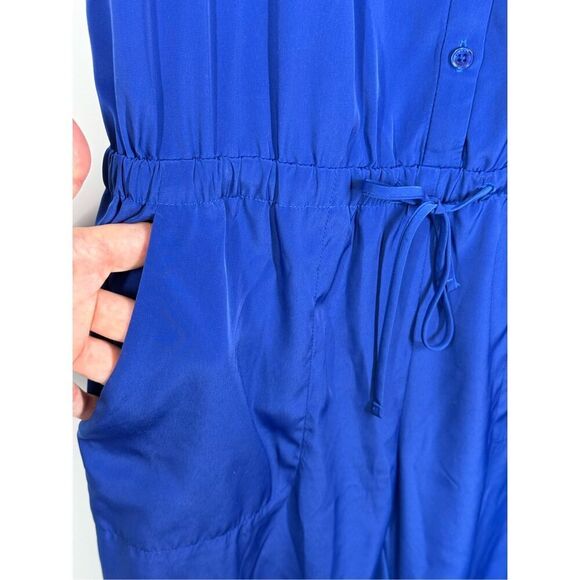 Express Royal Blue Tie Waist Jumpsuit Size X Small - Picture 7 of 10